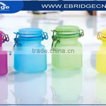 100ml colour glass spice jar with clip