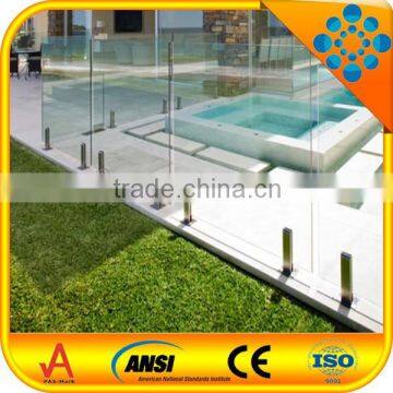 custom-made frameless glass balustrade/frameless swimming pool glass fence