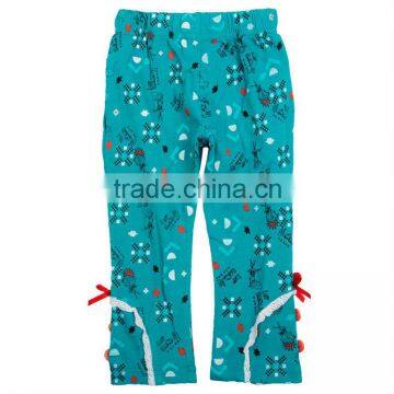 (G3712) green 18-24M Girls printing autumn french terry cargo pants child clothes stocklot