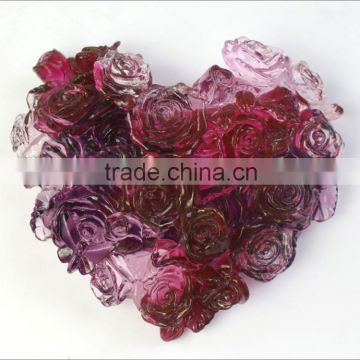 the heart of rose liuli heart-shaped ornaments colored glass crafts