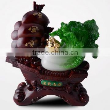 Chinese cabbage resin crafts office and home fengshui ornaments