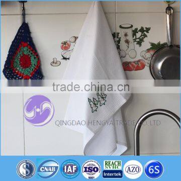 wholesale embroidered waffle weave cotton kitchen towel