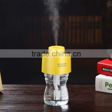 Portable Mini Air Diffuser USB Bottle Cap Humidifier with LED Night Light