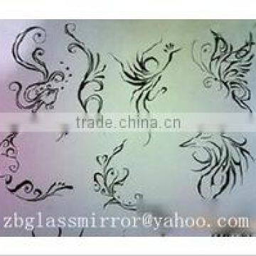 acid etched mirror /etched patterned glass mirror