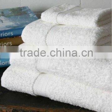 White cotton terry towel for hotel