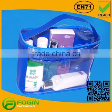 handle pvc pouch with zipper cosmetic bag