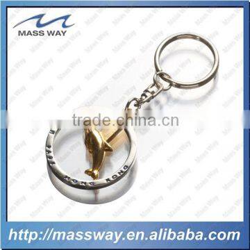 promotional double plating custom 3D metal key ring