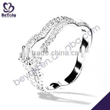 2015 China hot sale unique design 925 sterling silver cz ring