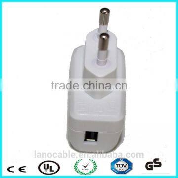 China ce rohs eu plug 5v 1a usb wall adapter