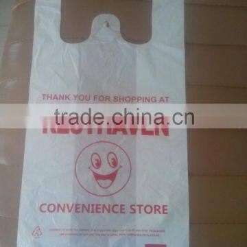 milky white T-shirt bags thickness 16mic printed