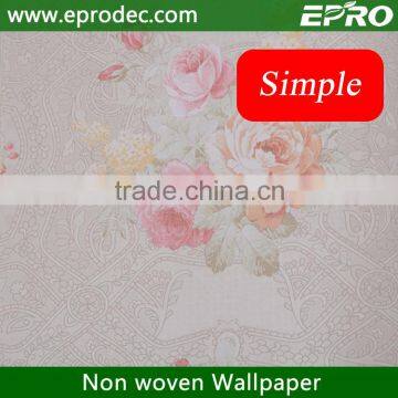 Modern non woven waterproof flower design wallpaper