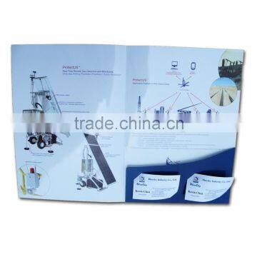 Simple Design Paper Presentation Folder With Two Pockets and Slit for Business Card (BLY8-0312PF)