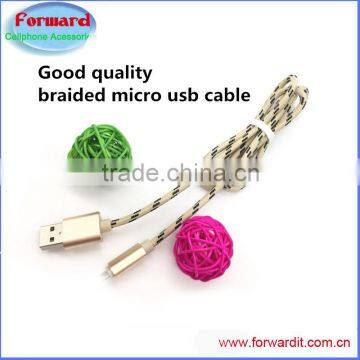 newest hot selling usb2.0 aluminum braided rapid charge micro v8 cable ,quick fast charge usb v8 cable