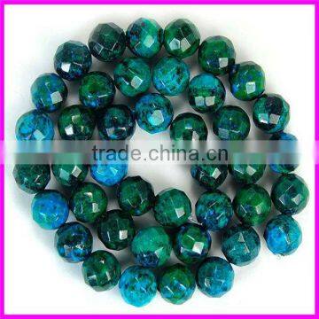 KJL-BD5123 10mm Wholesale High Quality Faceted Fashion Chrysocolla Gemstone Round Beads