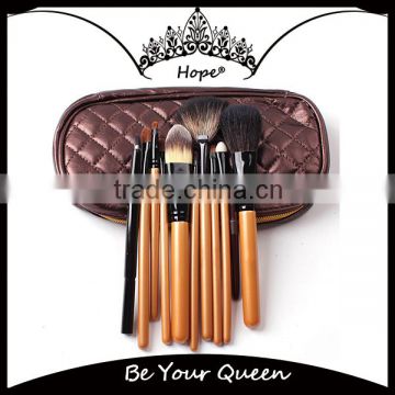 New 10pcs Synthetic Hair Gold Makeup Brush Set