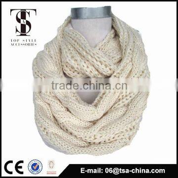 Fashion new braided style winter infinity scarf