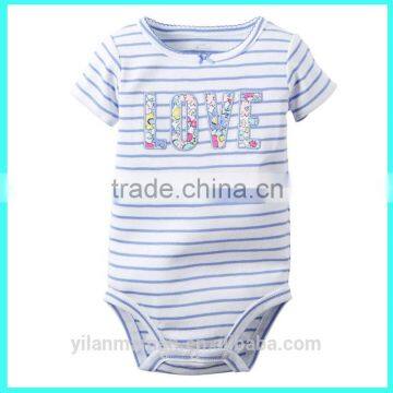 Wholesale short sleeve baby creeper romper baby clothing baby stripe creeper