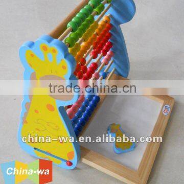 2012 new wood learning giraffe abacus with drawing board for children