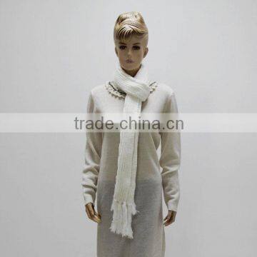 TYSAF135 Ladies white fashion knitting scarfs