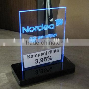 Fashionable promotional acrylic led sign display stand