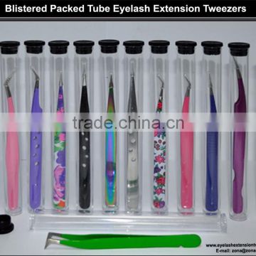 Volume Lash Tweezers In Tube Packaging, Eyelash Extension Tweezers In Tube Packaging