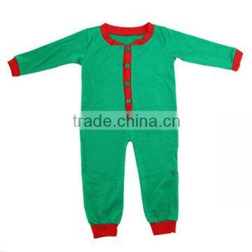 2016 children boys clothing toddler kids bodysuit green baby romper kids Christmas pajamas with butt flap