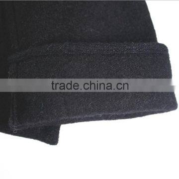 Knitted Wool And Leather Gloves Wool Women's Gloves Black Grey Blend photo-5