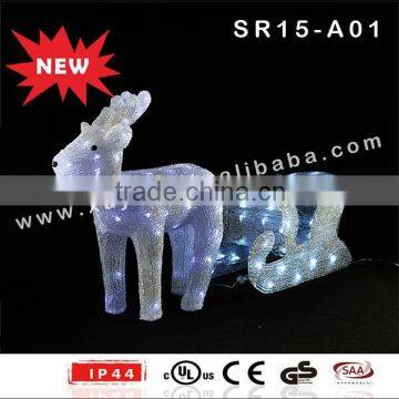 Acrylic LED Reindeer With Sleigh Sled Decoration photo-2