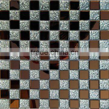 gold mirror glass mosaic, decorative wall mirror glass tile mosaic