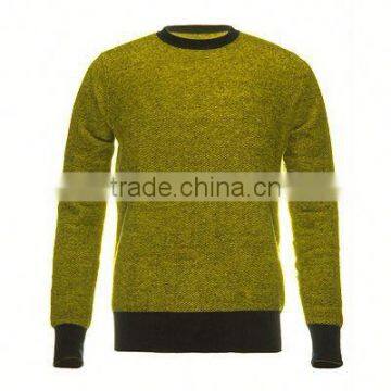 VAN-A15-M032 England Style Stripe Patches Design Men Round Neck Cashmere Sweaters photo-2