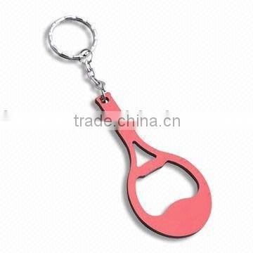 racket shape bottle opener keychain