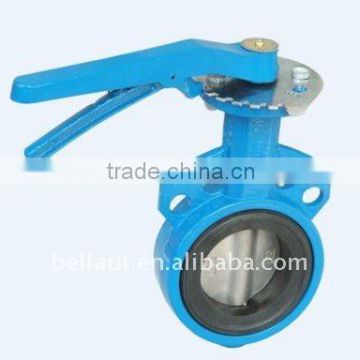 Manual wafer type butterfly valves with soft seal