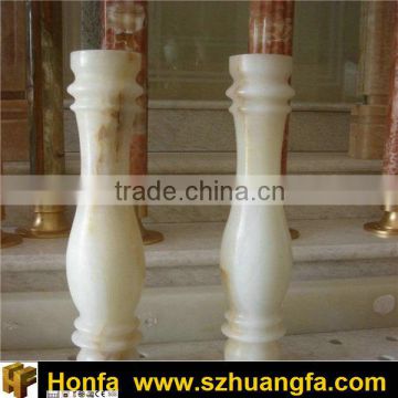 White Marble outdoor stair railings