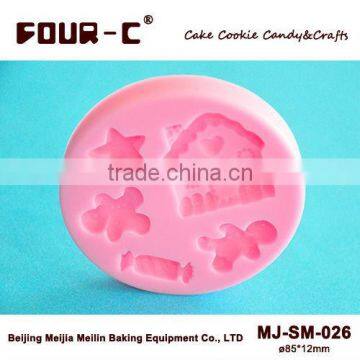 Christmas cookies fondant decorating mold,3D impression silicone mold