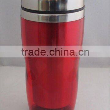 stainless steel auto mug 450ml coffee mug in red color