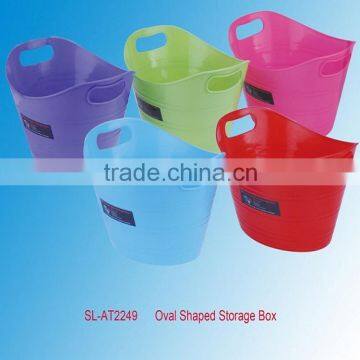 Oval Shape 4.5L Plastic Storage Bucket In Colors