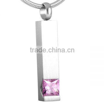 SRP8094 China Supplier Stainless Steel Cremation Rhinestone Bar Pendant