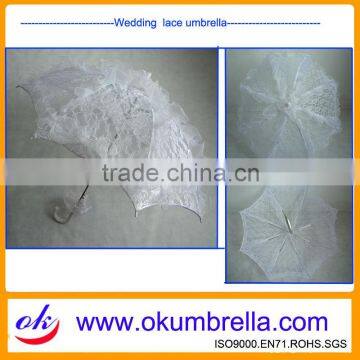 Arc46'' *8 Ribs Advertising Wedding Umbrella White Lace Umbrella OKN05