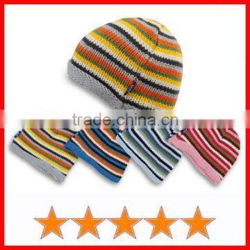 Cheap Striped Baby Knitted Beanie Hats (SU-KH53001)