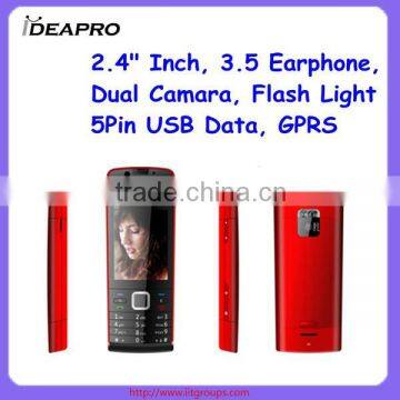 X5 Feature Mobile Phone 2.4 " Inch with Dual Camara, Flash Light, 5Pin USB Data, support GPRS