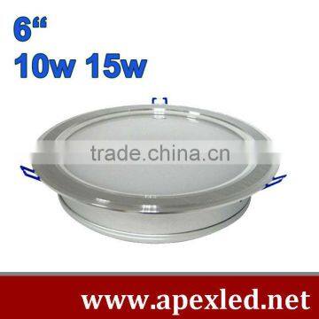 10w 15w High lumen Bridgelux led recessed light 6 inch diameter