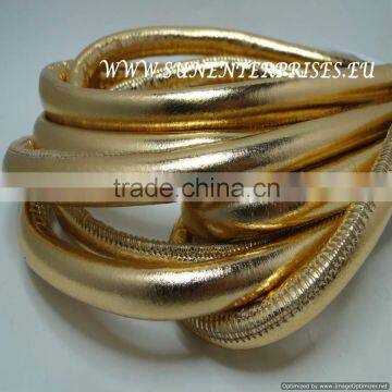 Round Leather Cords - Gold 10 mm