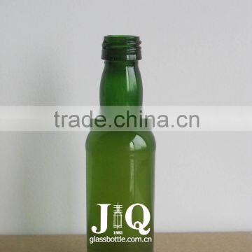 mini green color glass spirit liquor bottle