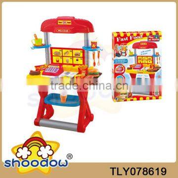 Play At Home Children electronic fast food restaurant pretend set plastic table set with music