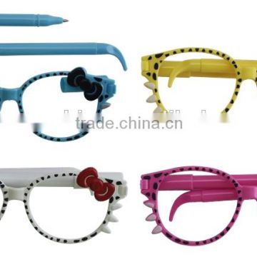 hotselling Yes novelty glasses shape plastic ball pen