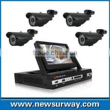 All in one hd h.264 4ch AHD dvr kit cctv camera security with 7 inch TFT LCD Monitor