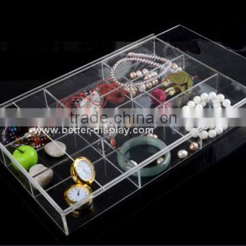 clear plastic acrylic jewelry display tray with lid