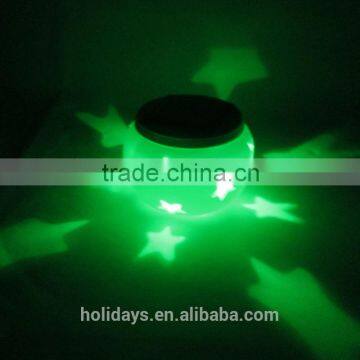 2015 New Style Ceramics Vat Shape Star Projector Solar Light