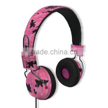 OEM brand logo headband headphone customized wired colorful music earphone for mobile phone