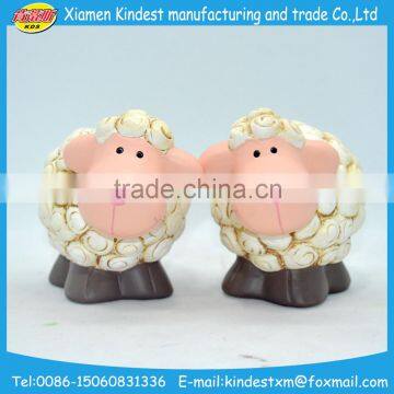 high quality modern ceramic couple sheep figurine decoration for sale